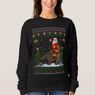 Armadillo Ugly Xmas Gift Santa Riding Armadillo Ch Sweatshirt