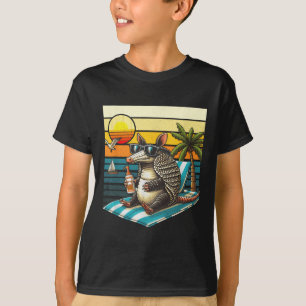 Armadillo und Sun Vintag 80er Retro Sommerferien T-Shirt