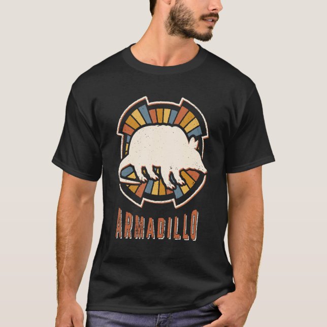 Armadillo Vintag Classic Retro Animal Liebe T-Shirt (Vorderseite)