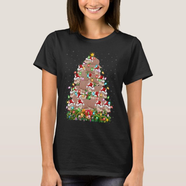 Armadillo  Xmas Lights Santa Armadillo Christmas T T-Shirt (Vorderseite)