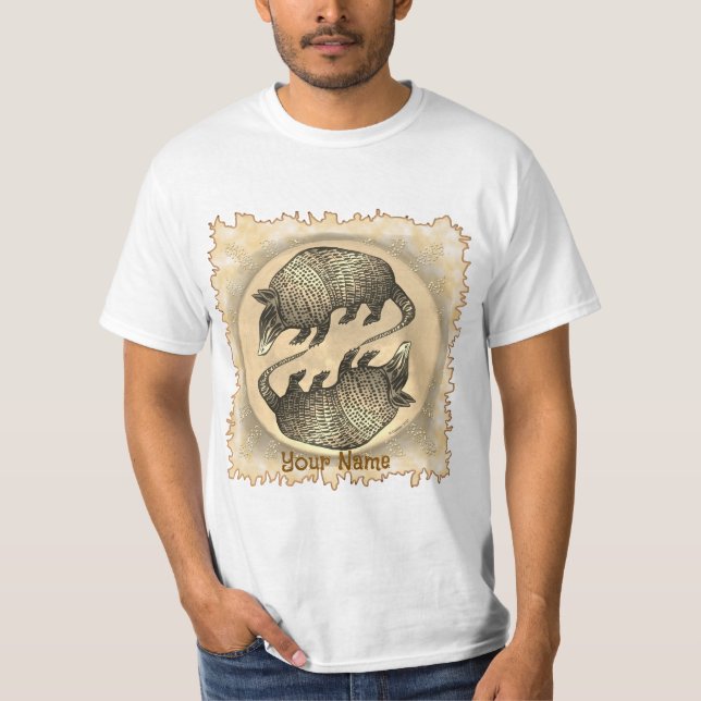 Armadillo Yin Yang T-Shirt (Vorderseite)