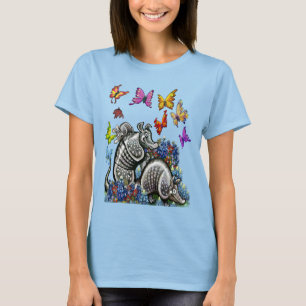 Armadillos Bluebonnets Butterfisch Wildblumen T-Shirt