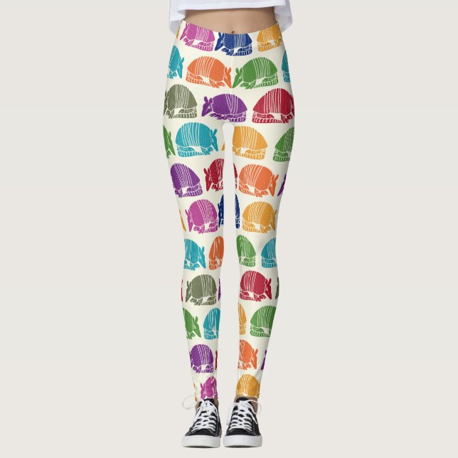 Armadillos Gemusterte Creme Elfenbein Leggings (Vorderseite)