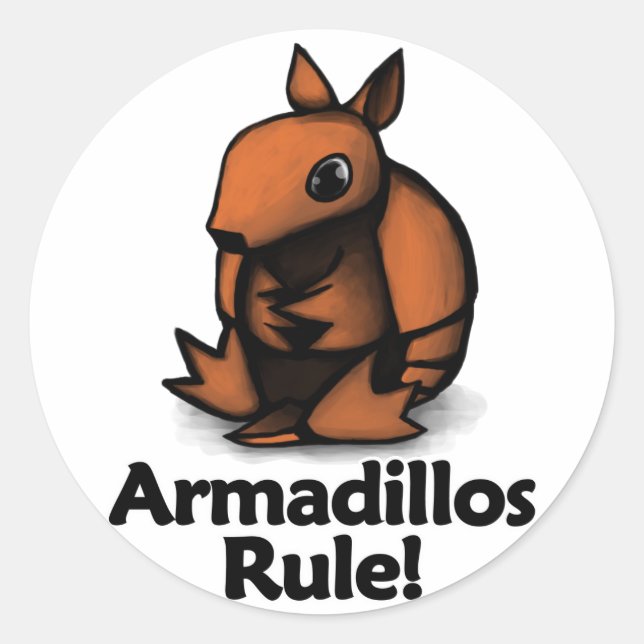 Armadillos Regel! Runder Aufkleber (Vorderseite)