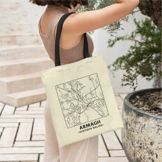 Armagh, Northern Ireland City Map Tote Bag Tragetasche