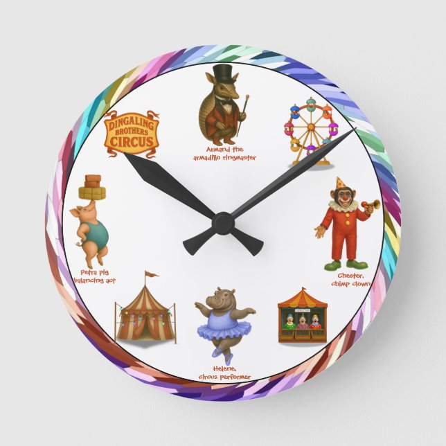 Armand, Armadillo-Ringmeister Runde Wanduhr (Vorderseite)