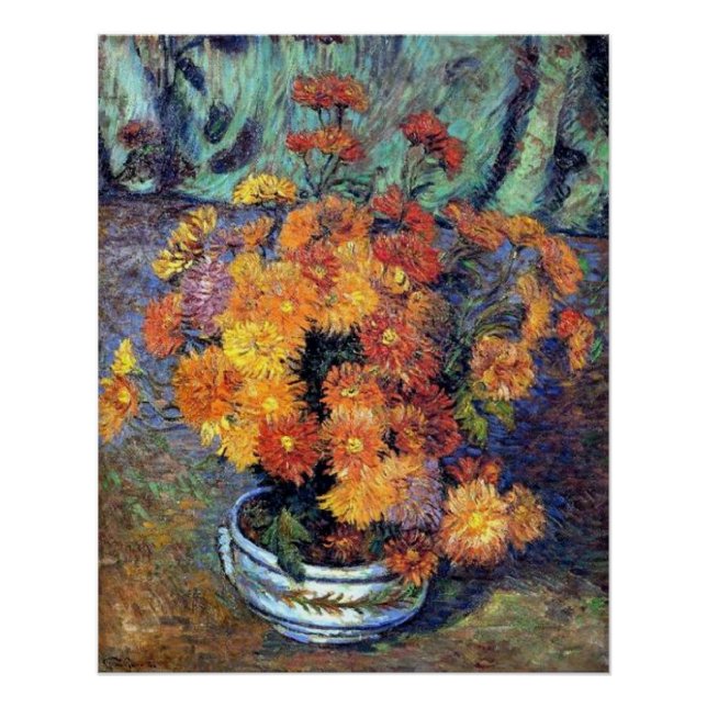 Armand Guillaumin - Vase de chrysanthemes Poster (Vorderseite)