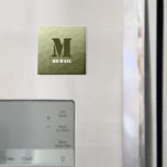 Armatur grünes geometrisches Maschenmuster Monogra Magnet<br><div class="desc">Monogram Personalize mit Ihrem benutzerdefinierten Initial und Namen. Army grüne Gefälle geometrische Maschenmuster dreiecke ombre. Dreieck geometrische Masche mit dunkelgrauem Ober-Farbverlauf,  militärisch,  Armee,  Muster,  ombre,  Mesh,  Dreiecke,  Geometrie,  Gefälle,  cool,  Dreieck,  Grün</div>