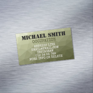 Armatur grünes geometrisches Maschenmuster Monogra Magnetische Visitenkarte