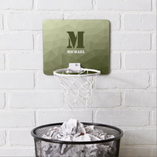 Armatur grünes geometrisches Maschenmuster Monogra Mini Basketball Netz