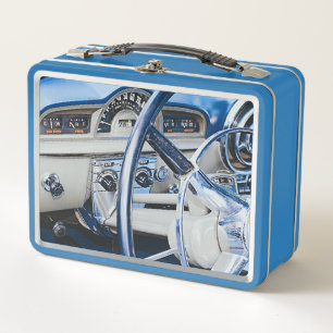 Armaturenbrett eines klassischen Autos von 1950 Metall Brotdose