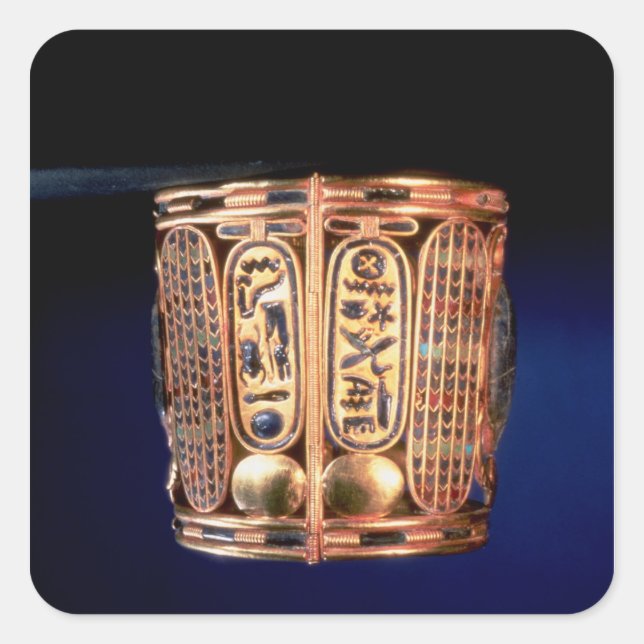 Armband mit der Karikatur von Psusennes I Quadratischer Aufkleber (Vorderseite)