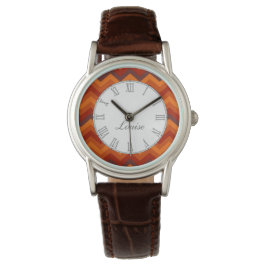 Armbanduhr für Zickzack Rot- und Orangendrucke