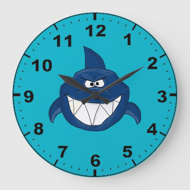 Armbanduhren für Shark-Design Große Wanduhr (Vorderseite)