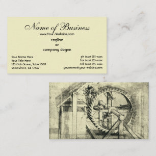 Armbrust angetrieben von einem Laufband von Leonar Visitenkarte