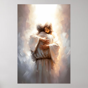 Arme der Barmherzigkeit Jesus und Mann Christliche Poster