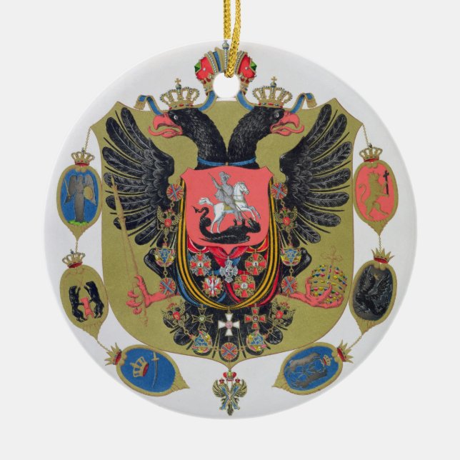 Arme und Schild des Staat von Kaiserrussland, f Keramikornament (Vorne)