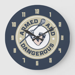 Armed and Dangerous Lacrosse clock Große Wanduhr
