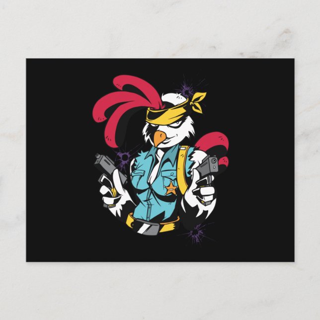 Armed Chick Postkarte (Vorderseite)