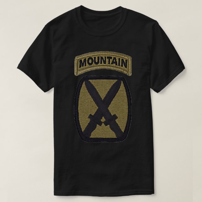 Armee 10. Gebirgsabteilung Militärische Veteran Mo T-Shirt (Design vorne)