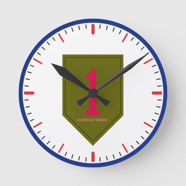 Armee-1. Infanteriedivision Runde Wanduhr (Vorderseite)