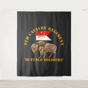 Armee - 9th Cavalry Regiment - Buffalo Soldiers Wandteppich