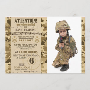 Armee Arid Camouflage Military Geburtstag Einladung