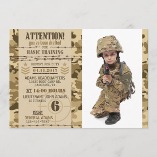 Armee Arid Camouflage Military Geburtstag Einladung