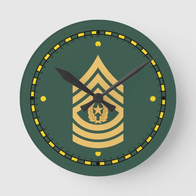 Armee-Befehls-Sergeant Major-Uhr Runde Wanduhr (Vorderseite)