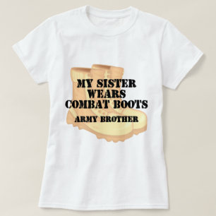 Armee-Bruder-Schwester-Wüsten-Kampf-Stiefel T-Shirt