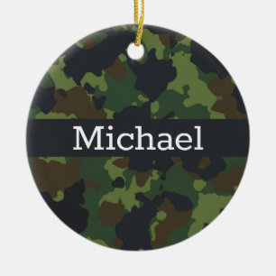 Armee der personalisierten Camouflage-Camouflage Keramik Ornament