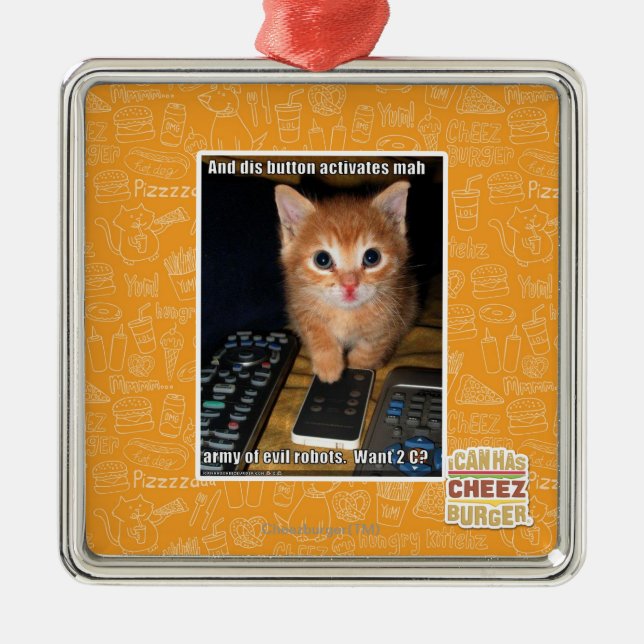 Armee der schlechten Roboter Silbernes Ornament (Vorne)