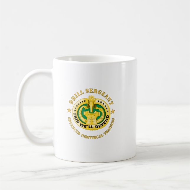 Armee - Drill Sgt Abzeichen - Advanced Individual  Kaffeetasse (Links)