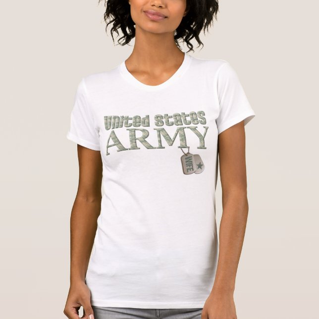 Armee-Ehefrau-Camouflage T-Shirt (Vorderseite)