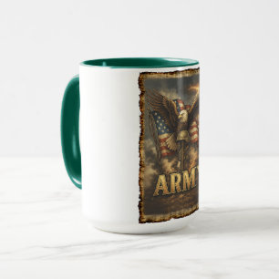 Armee-Emblem mit Flagge und Adler Tasse