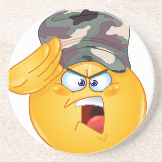 Armee Emoji Getränkeuntersetzer (Vorne)