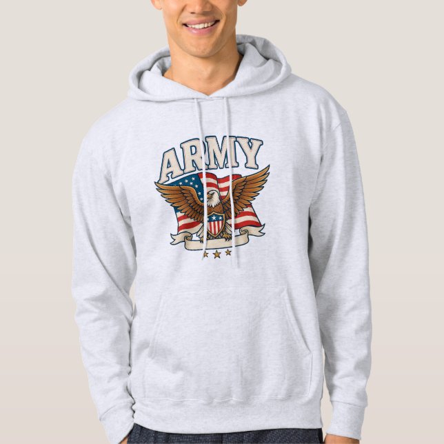 Armee-Flaggen-Schild Kapuzenpullover Hoodie (Vorderseite)