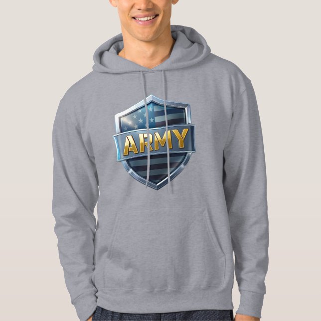Armee-Flaggen-Schild Kapuzenpullover Hoodie (Vorderseite)