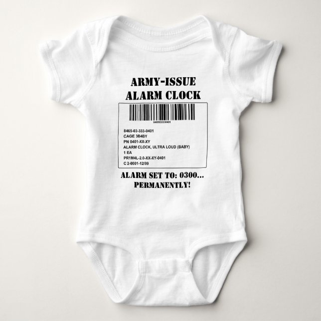 Armee-Frage-Wecker--- Baby Strampler (Vorderseite)