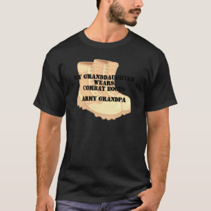 Armee-Großvater-Enkelin-Wüsten-Kampf-Stiefel T-Shirt
