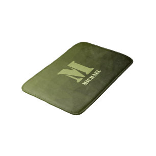 Armee-grün-oliv geometrisches Maschenmuster Monogr Badematte