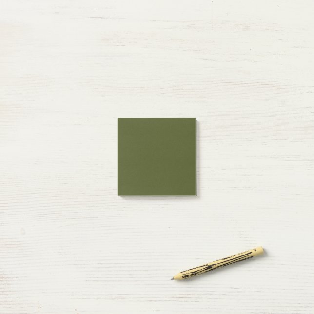 Armee Grün Simple 3" x 3" Post-it Klebezettel (Auf Schreibtisch)