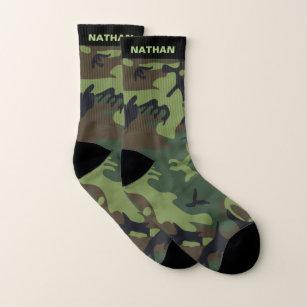 Armee-Grün-Tarnungs-personalisierter Name Socken