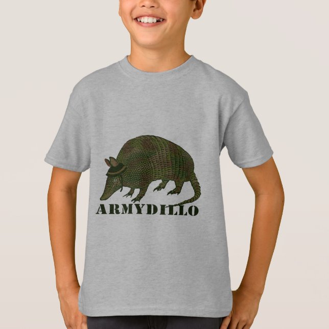 Armee-Gürteltier-Einzelteil T-Shirt (Vorderseite)