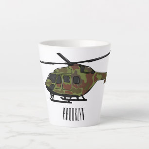 Armee-Hubschrauber Cartoon-Illustration Milchtasse
