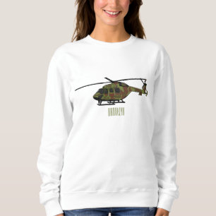 Armee-Hubschrauber Cartoon-Illustration Sweatshirt