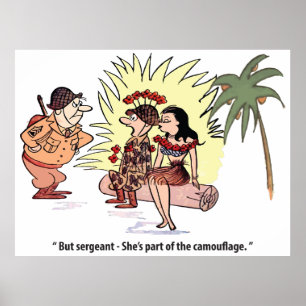 Armee Humor, Soldat mit hübscher Frau, Lustig Poster