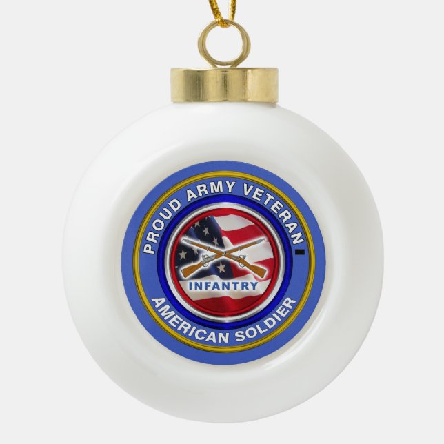 Armee Infantry Veteran Weihnachten Keramik Kugel-Ornament (Vorderseite)