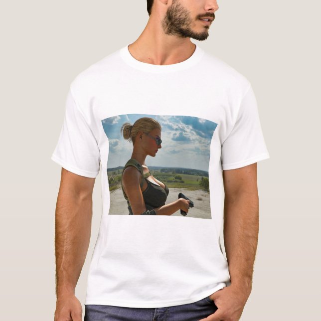 Armee Mädchen 10 - Kunstprint T-Shirt (Vorderseite)