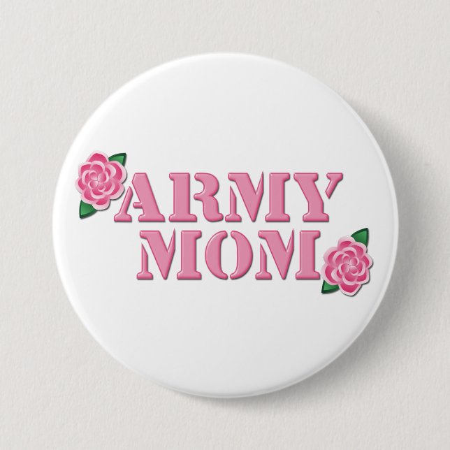 Armee-Mama-Rosa-Rosen Button (Vorderseite)